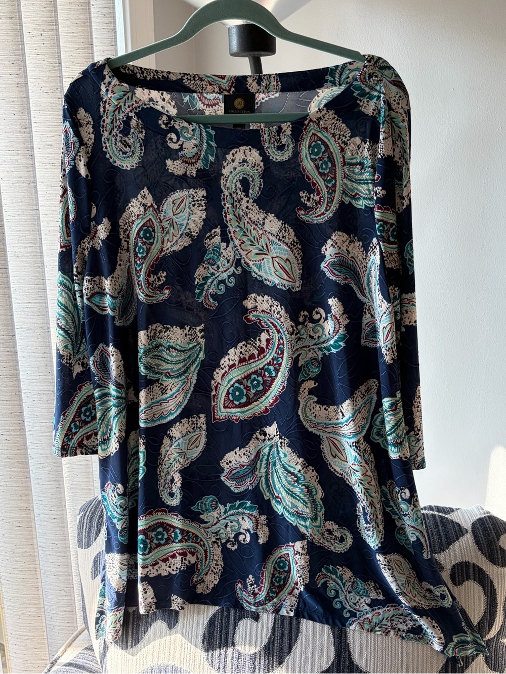 Women’s Navy Paisley Tunic Top XL